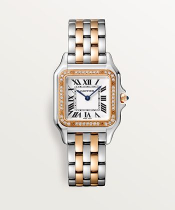 Unworn Cartier Panthère de Cartier, Stainless Steel, 18k Rose Gold and Diamonds, 29mm x 37mm, Ref# W3PN0007, box and papers