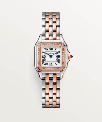 Unworn Cartier Panthère de Cartier, Stainless Steel, 18k Rose Gold and Diamonds, 22mm x 30mm, Ref# W3PN0006, box and papers