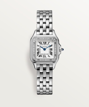 Unworn Cartier Panthère de Cartier Small, Stainless Steel, Diamonds, 23mm x 30mm, Ref# W4PN0016, box and papers